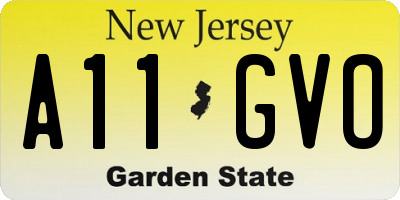 NJ license plate A11GVO