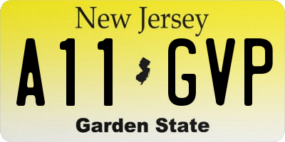 NJ license plate A11GVP