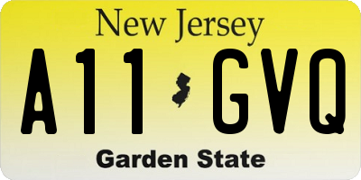 NJ license plate A11GVQ