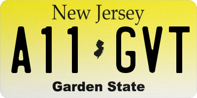 NJ license plate A11GVT