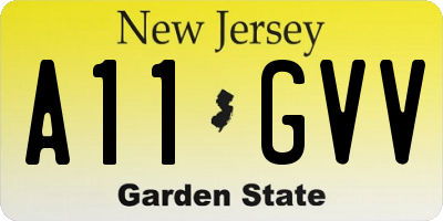 NJ license plate A11GVV