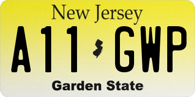 NJ license plate A11GWP