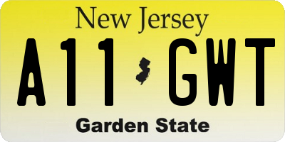 NJ license plate A11GWT