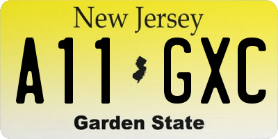 NJ license plate A11GXC