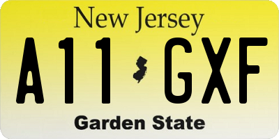 NJ license plate A11GXF