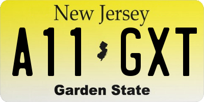 NJ license plate A11GXT