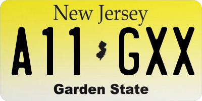 NJ license plate A11GXX