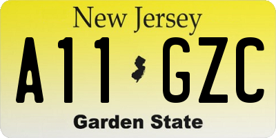 NJ license plate A11GZC