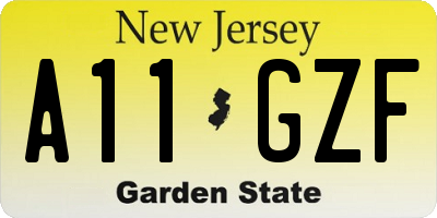 NJ license plate A11GZF