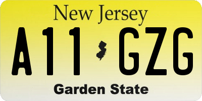 NJ license plate A11GZG