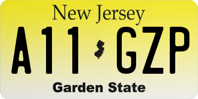 NJ license plate A11GZP