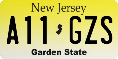 NJ license plate A11GZS