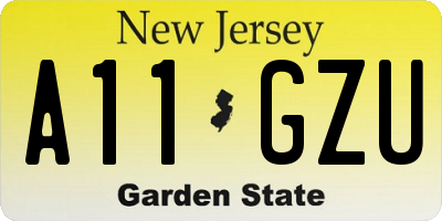 NJ license plate A11GZU