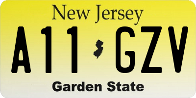 NJ license plate A11GZV
