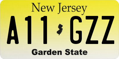 NJ license plate A11GZZ