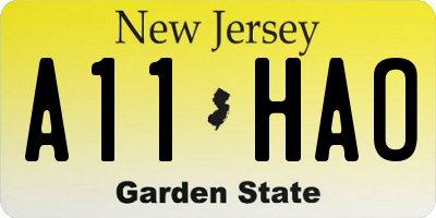 NJ license plate A11HAO