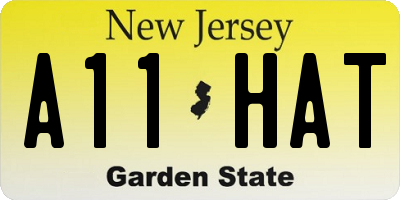 NJ license plate A11HAT