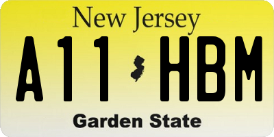 NJ license plate A11HBM
