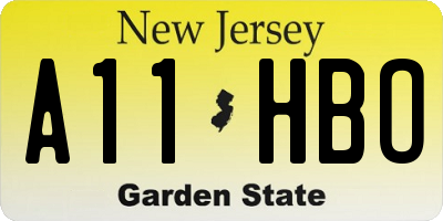 NJ license plate A11HBO