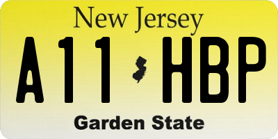 NJ license plate A11HBP