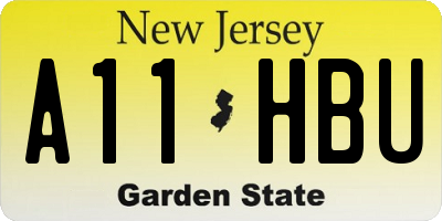NJ license plate A11HBU