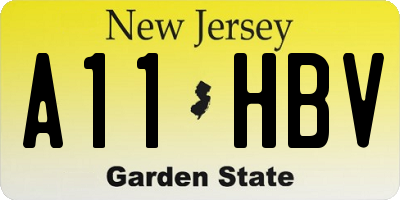 NJ license plate A11HBV