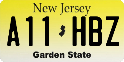 NJ license plate A11HBZ