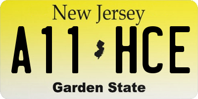 NJ license plate A11HCE
