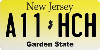 NJ license plate A11HCH
