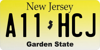 NJ license plate A11HCJ