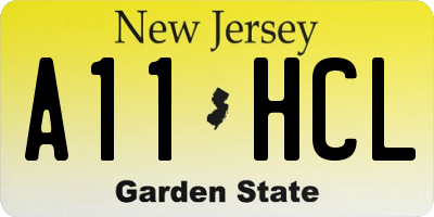 NJ license plate A11HCL