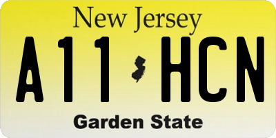 NJ license plate A11HCN