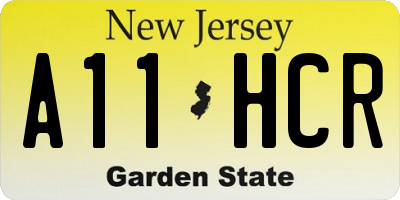 NJ license plate A11HCR