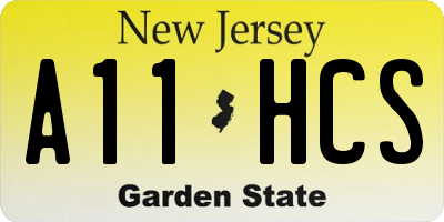 NJ license plate A11HCS