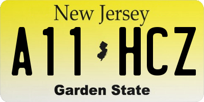 NJ license plate A11HCZ