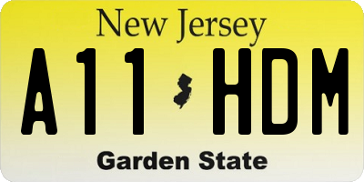 NJ license plate A11HDM