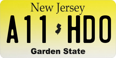 NJ license plate A11HDO