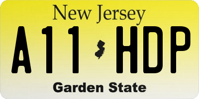 NJ license plate A11HDP