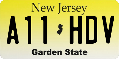 NJ license plate A11HDV