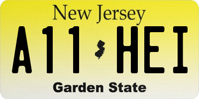 NJ license plate A11HEI