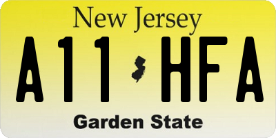 NJ license plate A11HFA
