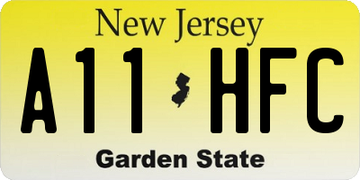NJ license plate A11HFC