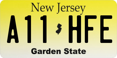 NJ license plate A11HFE