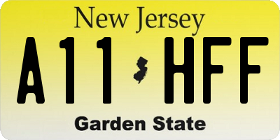 NJ license plate A11HFF