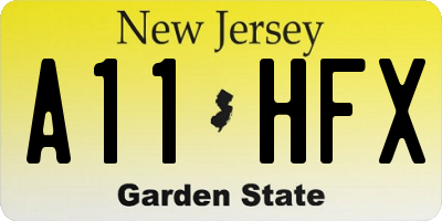 NJ license plate A11HFX