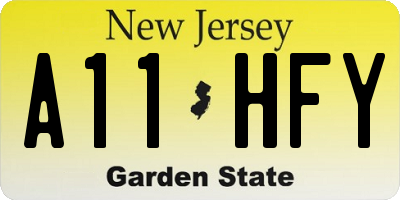 NJ license plate A11HFY