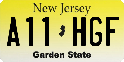 NJ license plate A11HGF