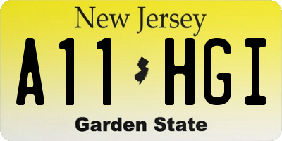 NJ license plate A11HGI