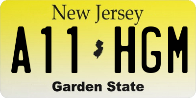NJ license plate A11HGM