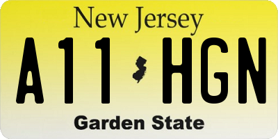 NJ license plate A11HGN